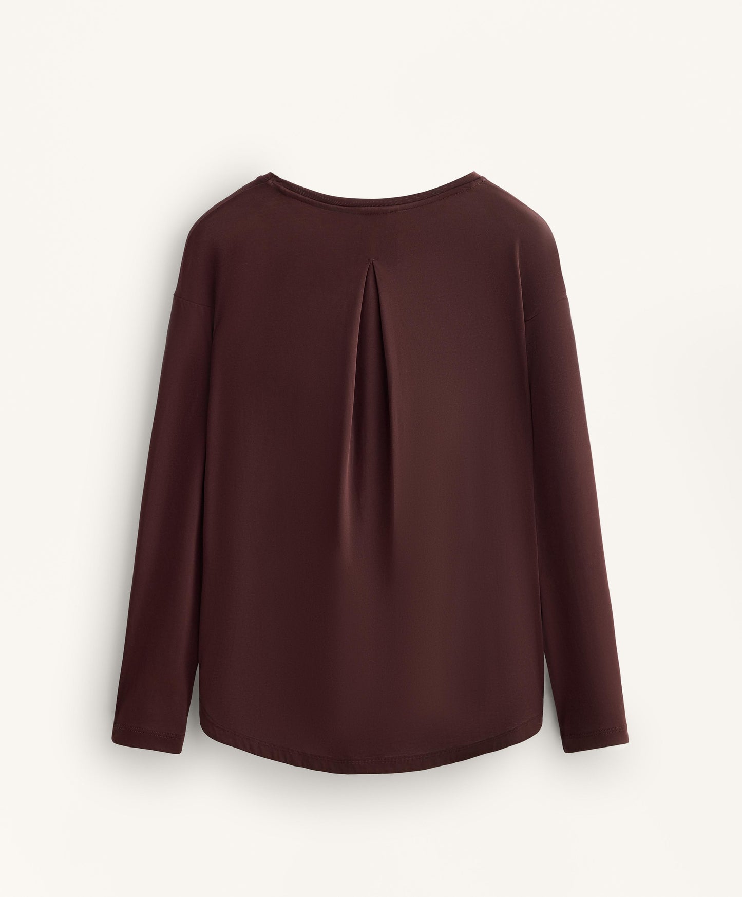 Long sleeve T-shirt with back pleat in a modal blend