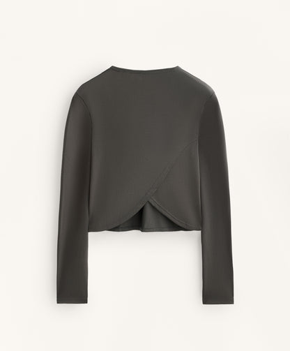 Cross-back cropped T-shirt with modal