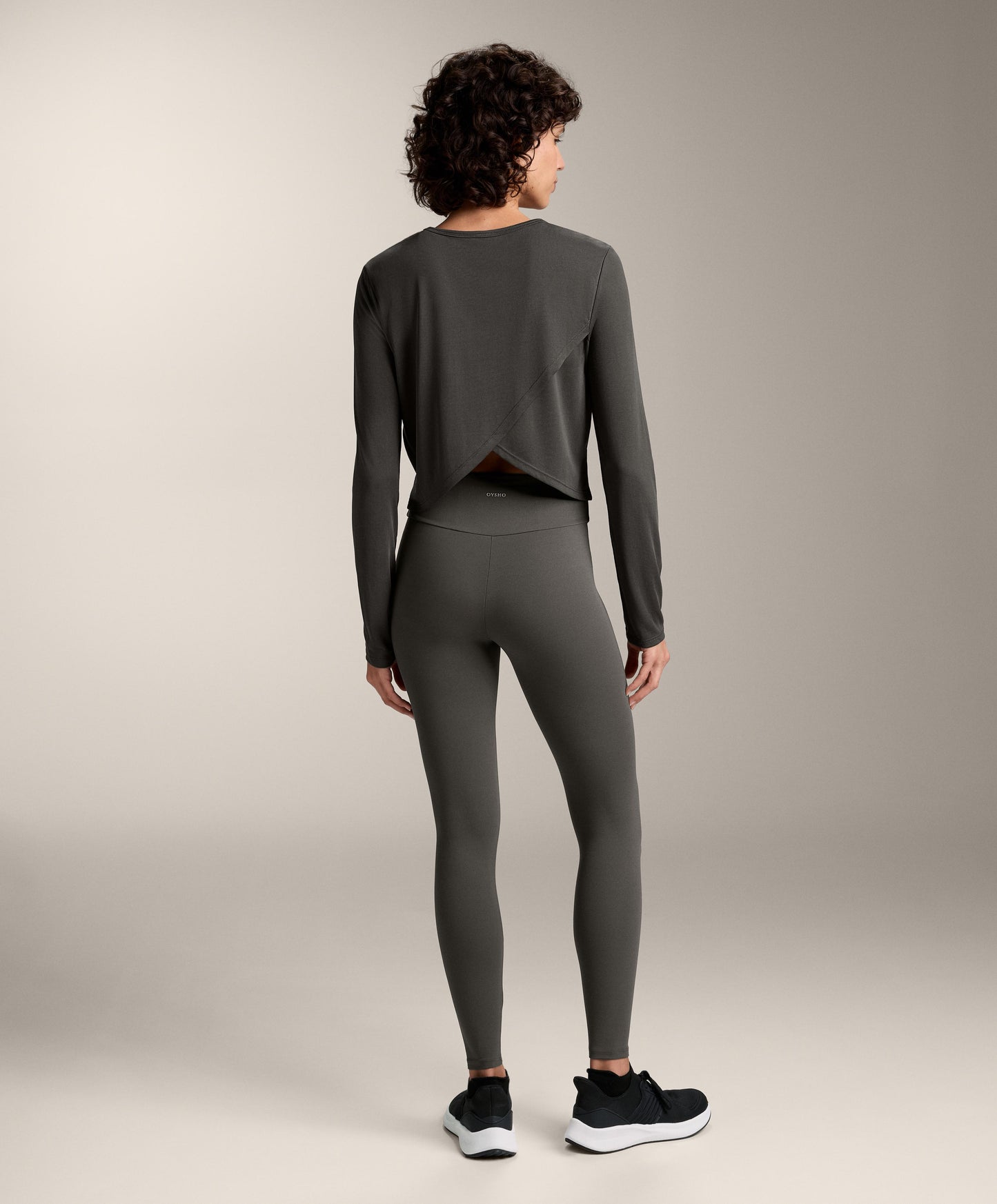 Cross-back cropped T-shirt with modal