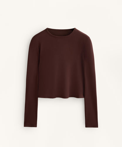 Cross-back cropped T-shirt with modal