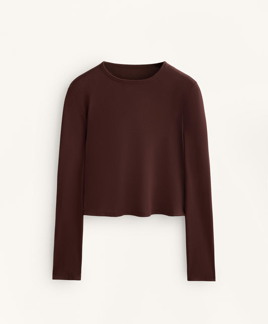 Cross-back cropped T-shirt with modal