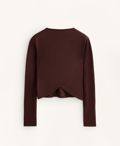 Cross-back cropped T-shirt with modal