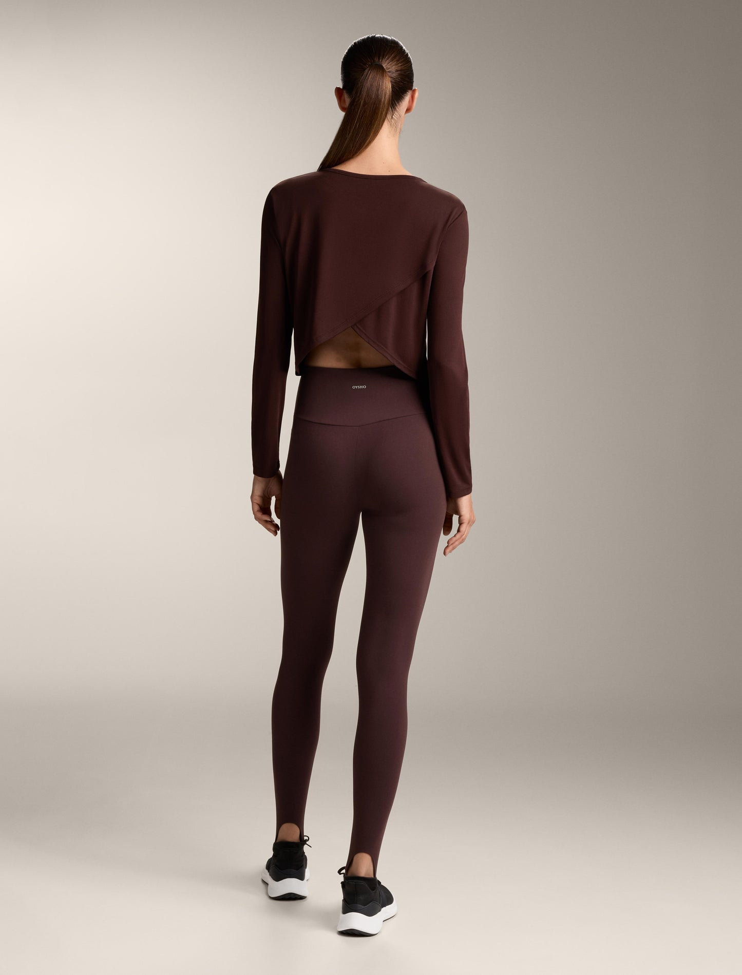 Cross-back cropped T-shirt with modal