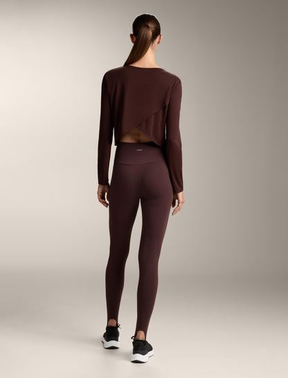 Cross-back cropped T-shirt with modal