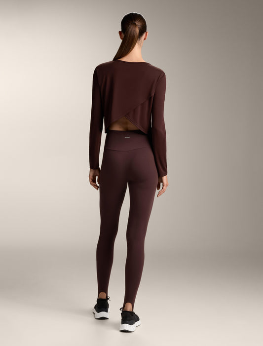 Cross-back cropped T-shirt with modal