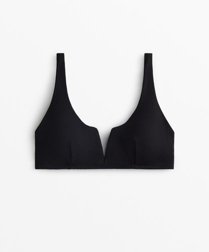 Piqu¨¦ halterneck bikini top