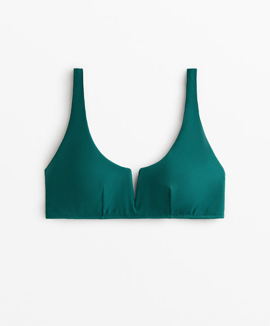 Piqu¨¦ halterneck bikini top