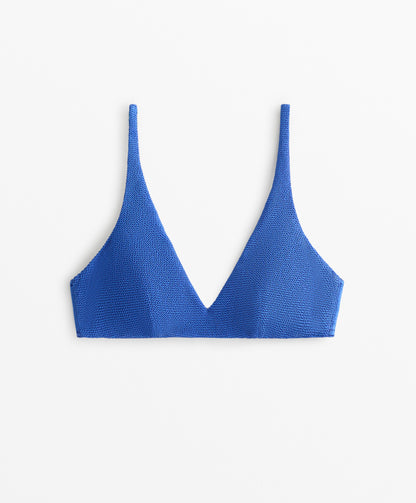 Halterneck crinkle bikini top