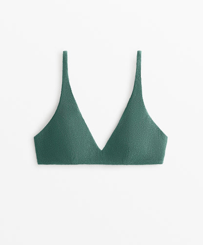Halterneck crinkle bikini top