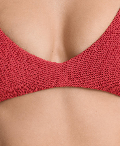 Halterneck crinkle bikini top