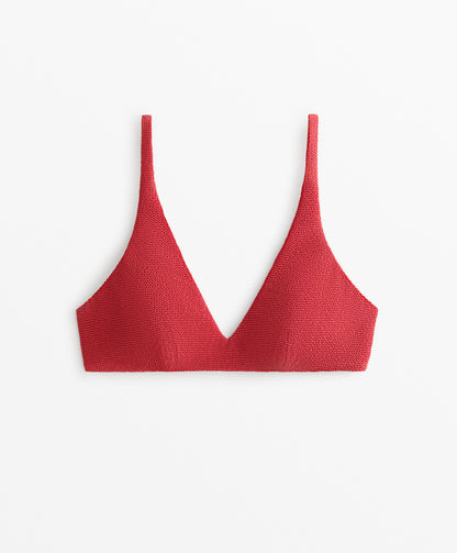 Halterneck crinkle bikini top