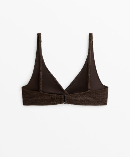Crinkle halterneck bikini top