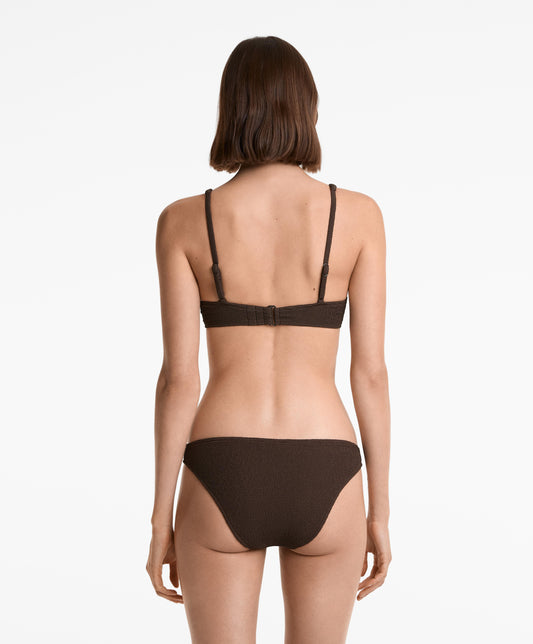 Crinkle halterneck bikini top