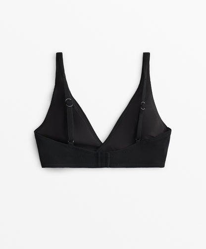 Piqu¨¦ crossover halter bikini top