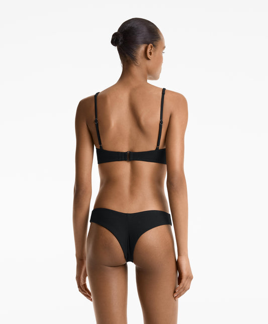 Piqu¨¦ crossover halter bikini top