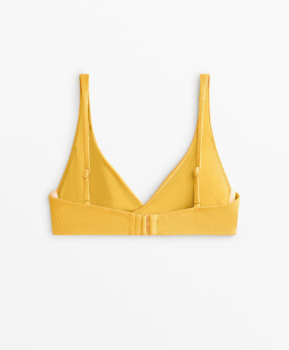 Piqu¨¦ crossover halterneck bikini top