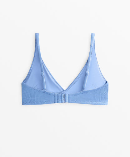 Piqu¨¦ crossover halterneck bikini top