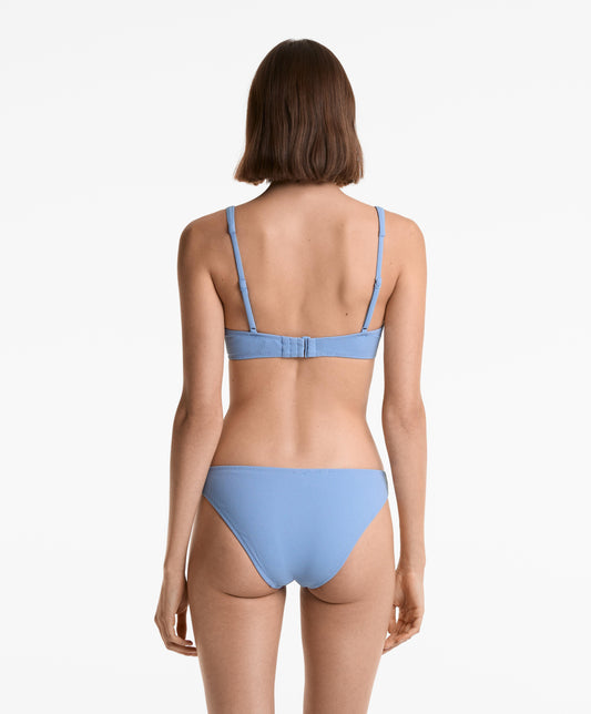 Piqu¨¦ crossover halterneck bikini top