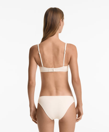 Piqu¨¦ crossover halterneck bikini top