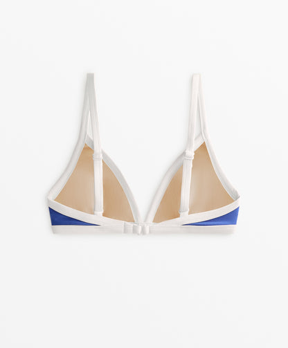 Contrast trim triangle bikini top