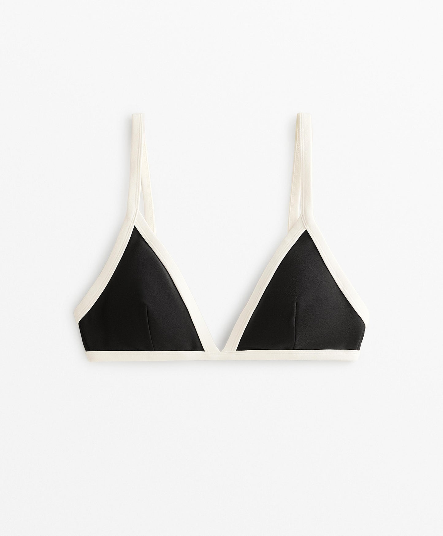 Contrast trim triangle bikini top