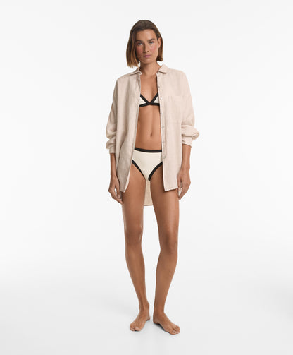 Contrast trim triangle bikini top