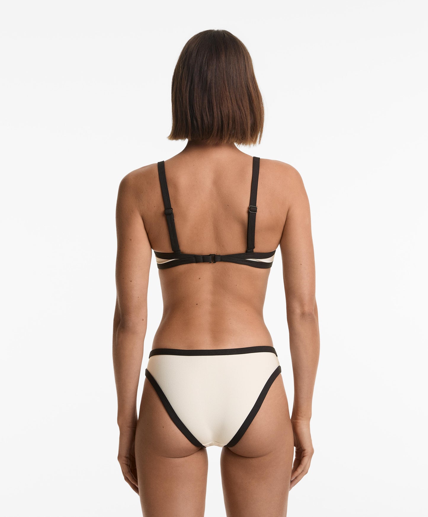 Contrast trim triangle bikini top