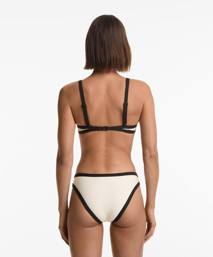 Contrast trim triangle bikini top