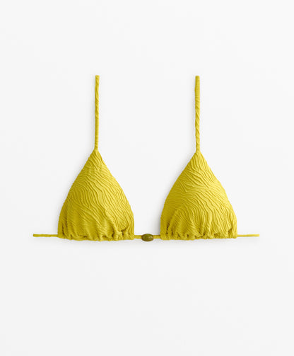 Jacquard triangle bikini top