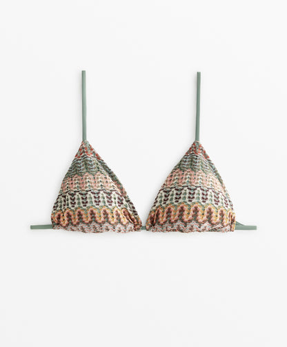 Crochet triangle bikini top