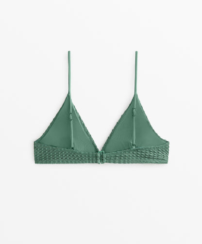 Bubble crochet triangle bikini top