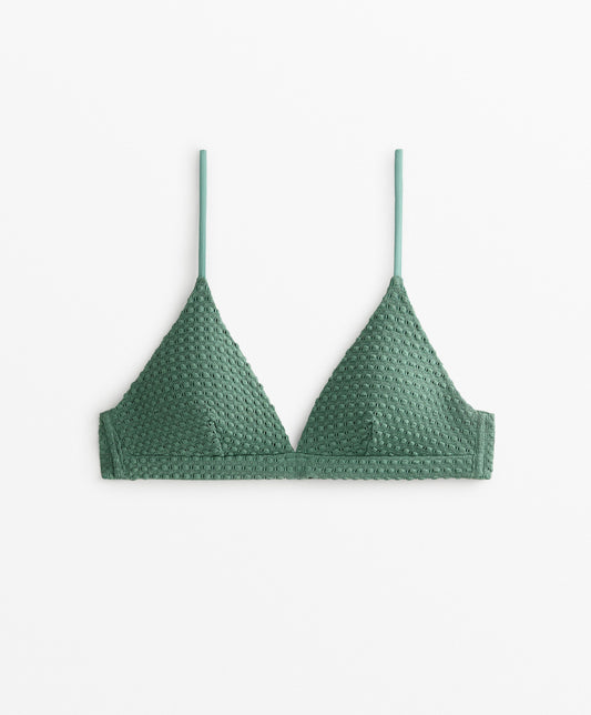 Bubble crochet triangle bikini top