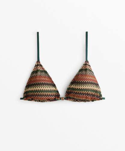 Triangle crochet bikini top