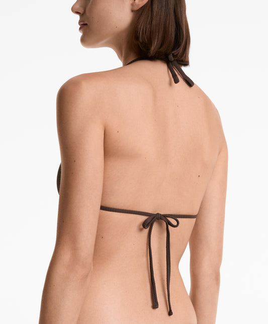 Rib triangle bikini top