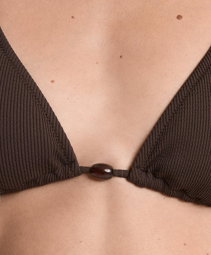 Rib triangle bikini top