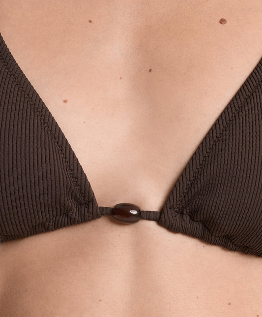 Rib triangle bikini top