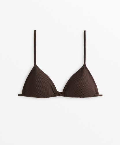 Rib triangle bikini top