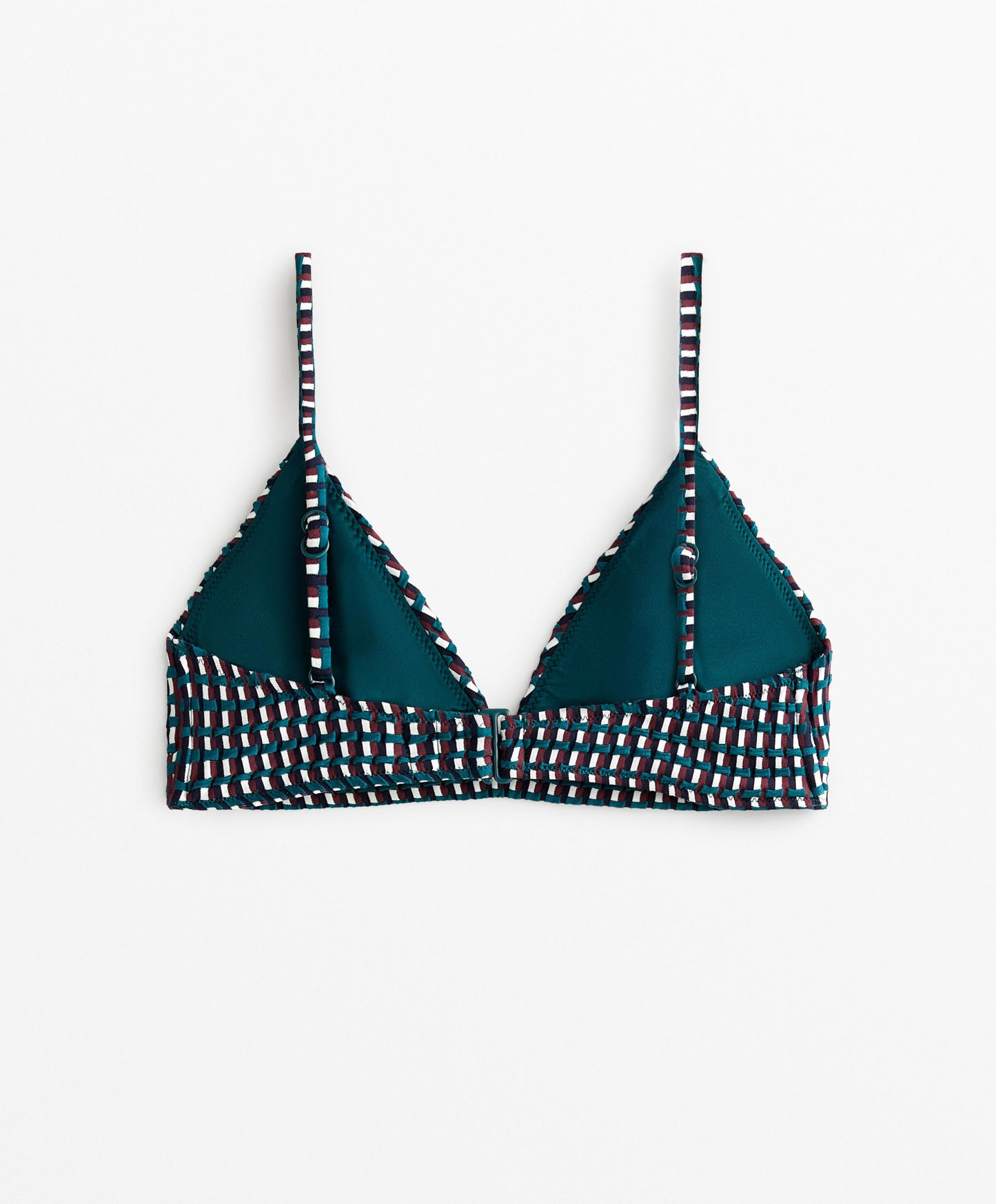 Three-colour jacquard triangle bikini top