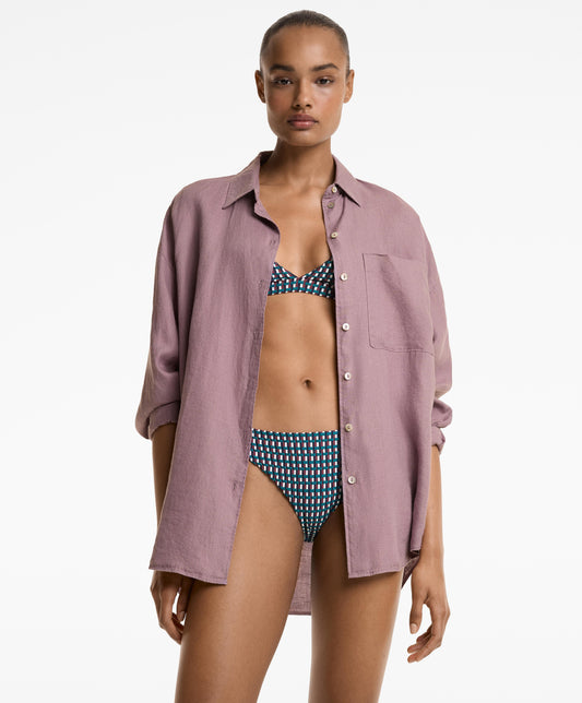 Three-colour jacquard triangle bikini top