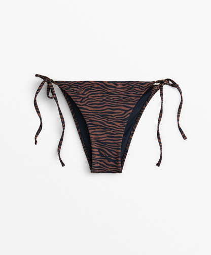 Medium-coverage jacquard tie bikini briefs
