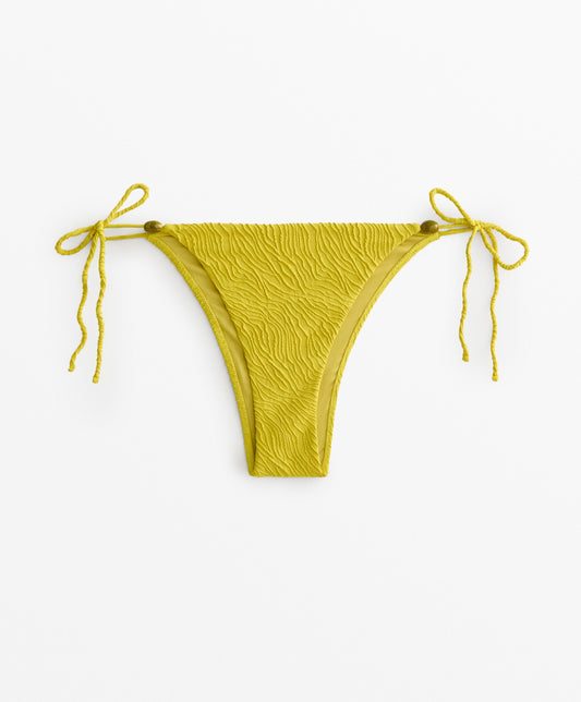 Medium-coverage jacquard tie bikini briefs