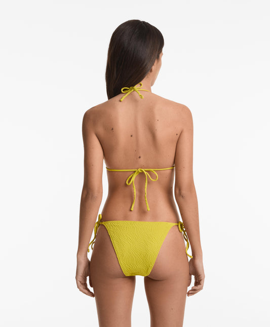 Medium-coverage jacquard tie bikini briefs