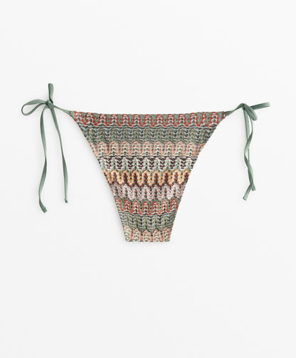 Medium-coverage crochet tie bikini briefs