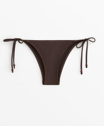Medium-coverage tie rib bikini briefs