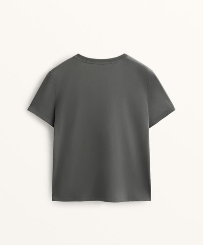 Cotton blend V-neck T-shirt