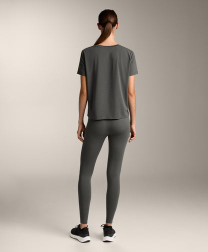 Cotton blend V-neck T-shirt