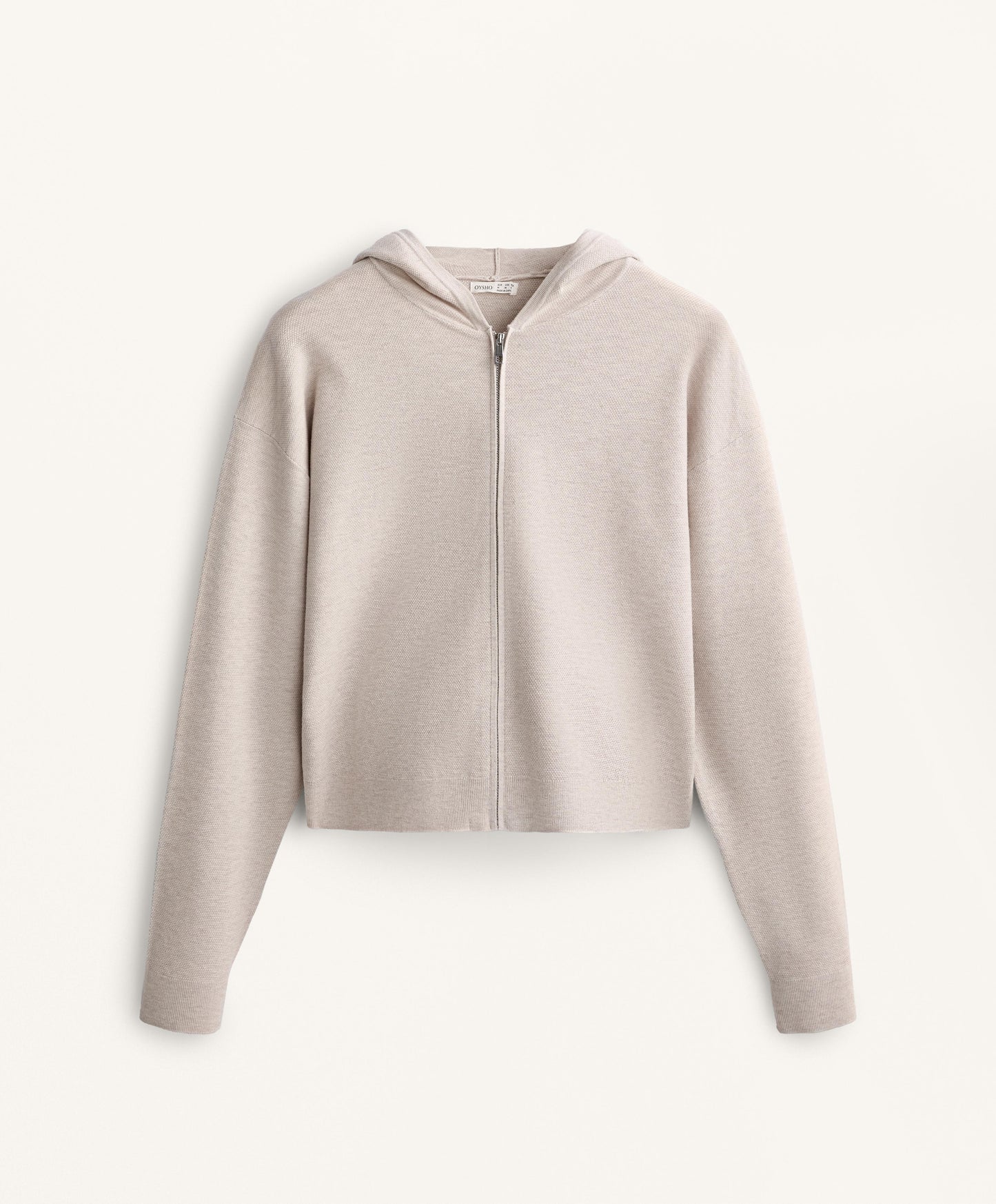 Hooded piqu¨¦ knit jacket