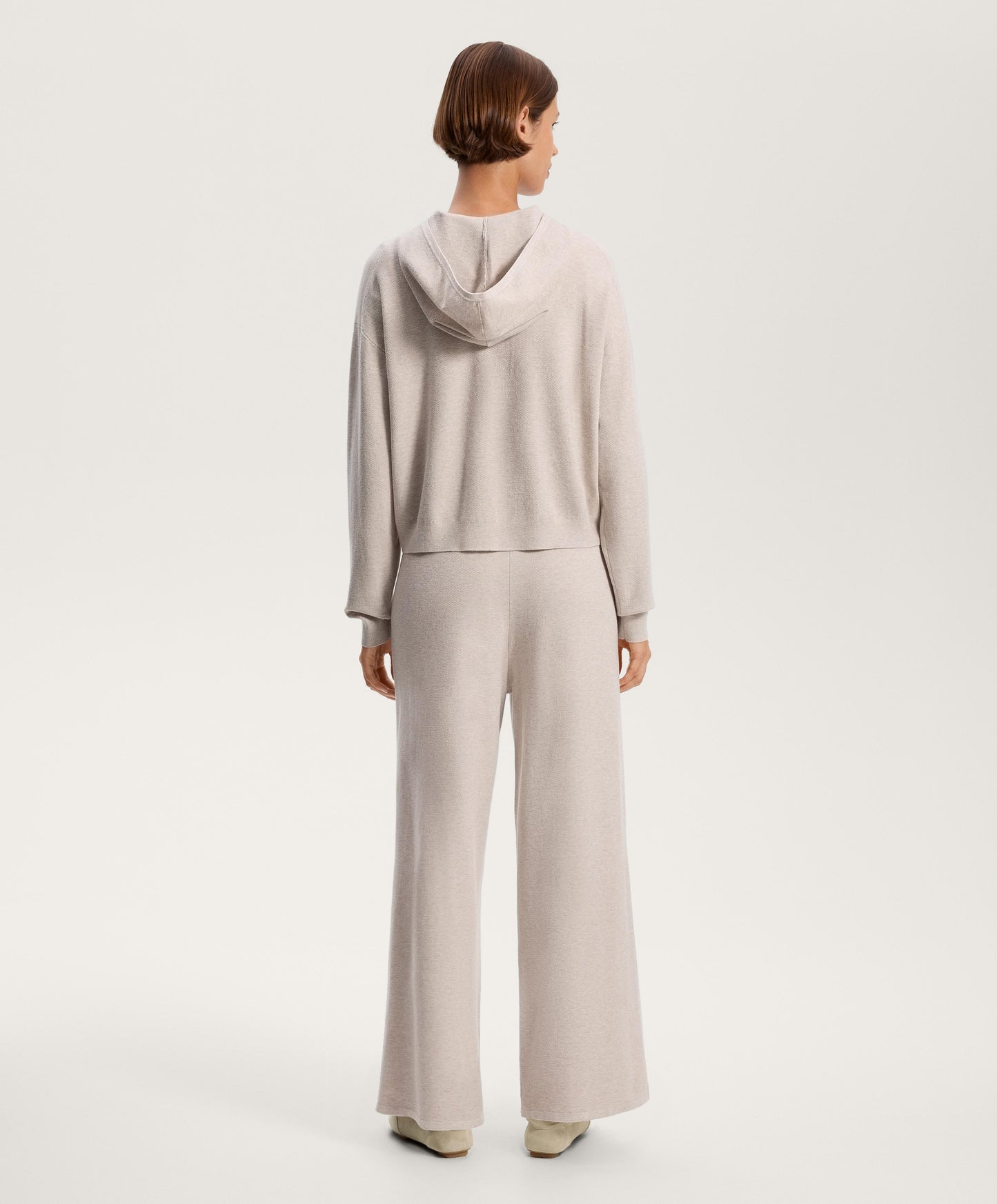 Hooded piqu¨¦ knit jacket