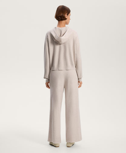 Hooded piqu¨¦ knit jacket