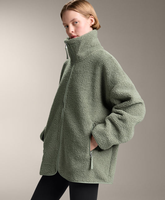 Faux-shearling oversize jacket